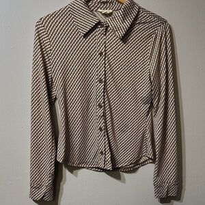 Stylish Brown and Beige Women's Top